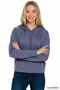 Zenana Drawstring Scuba Hoodie