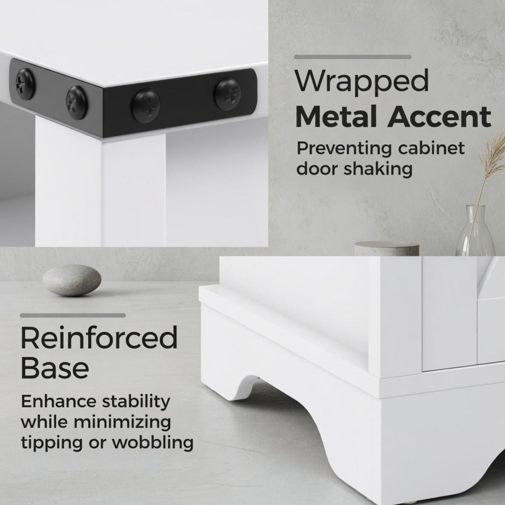 Farmhouse Nightstand with Charging Station & Storage - Multiple Colors