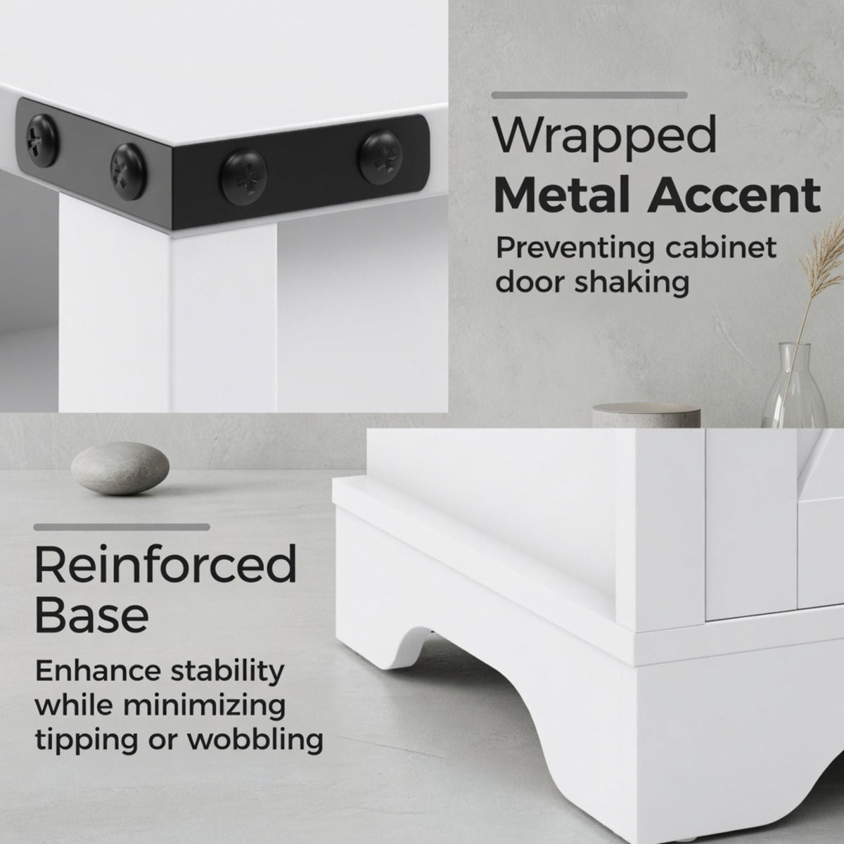 Farmhouse Nightstand with Charging Station & Storage - Multiple Colors