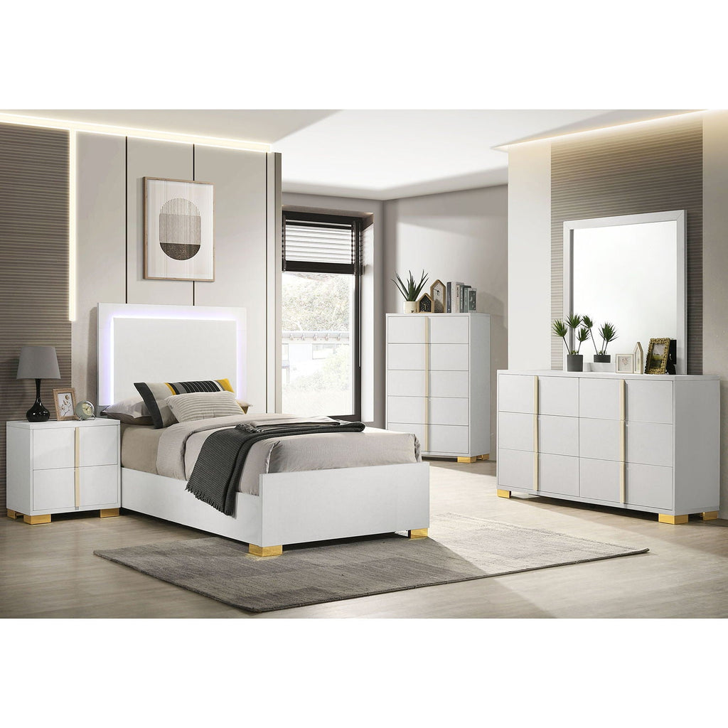 Jeremiah LED Panel Bed With Touch Controlled Lighting