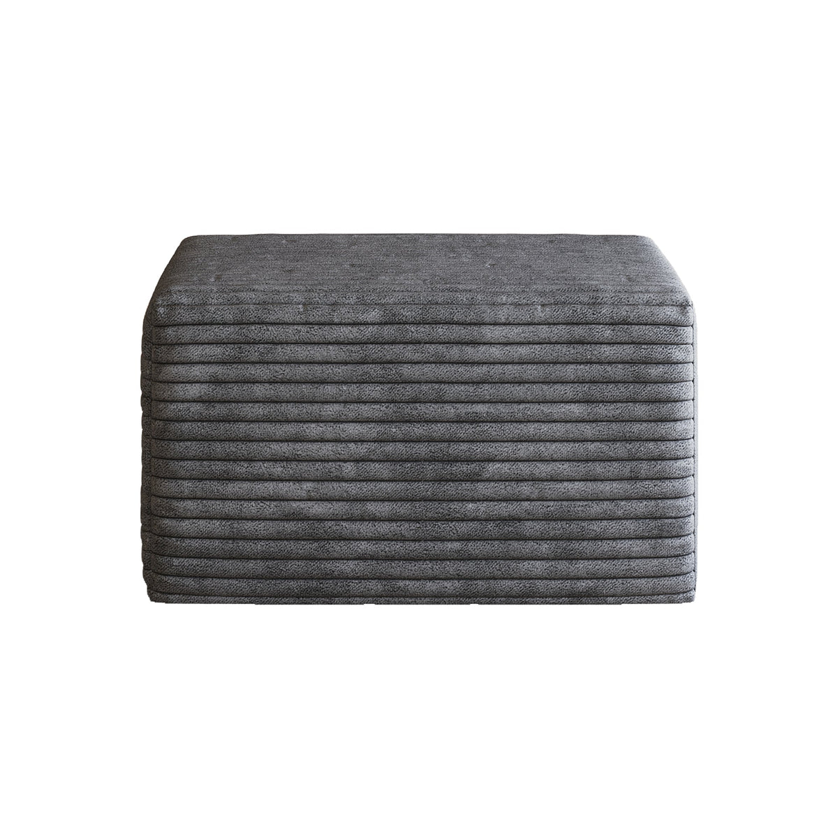 Sofa Ottoman with Plush Corduroy Fabric - Dark Grey