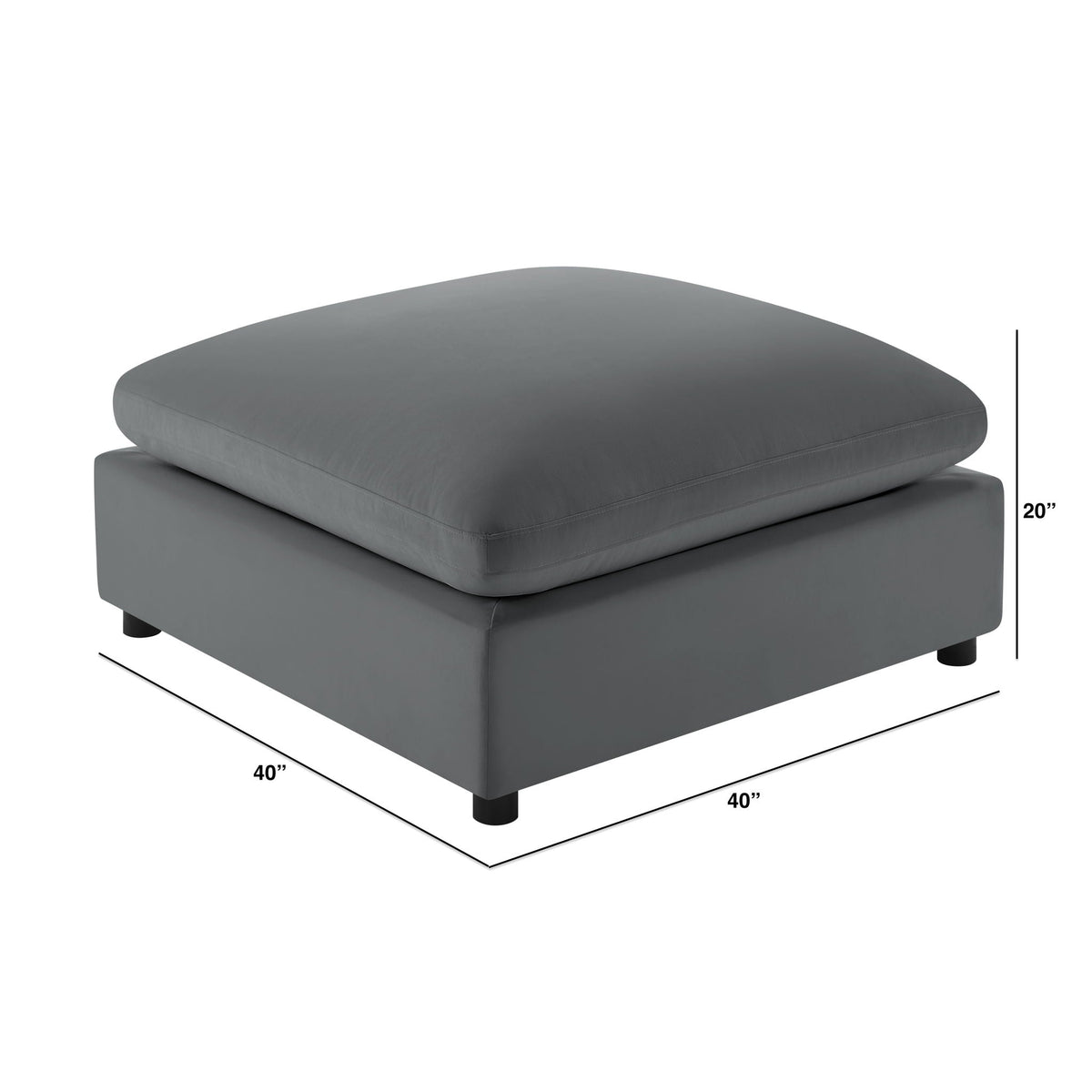 Caylie Upholstered Ottoman with Removable Covers - Beige or Dark Gray