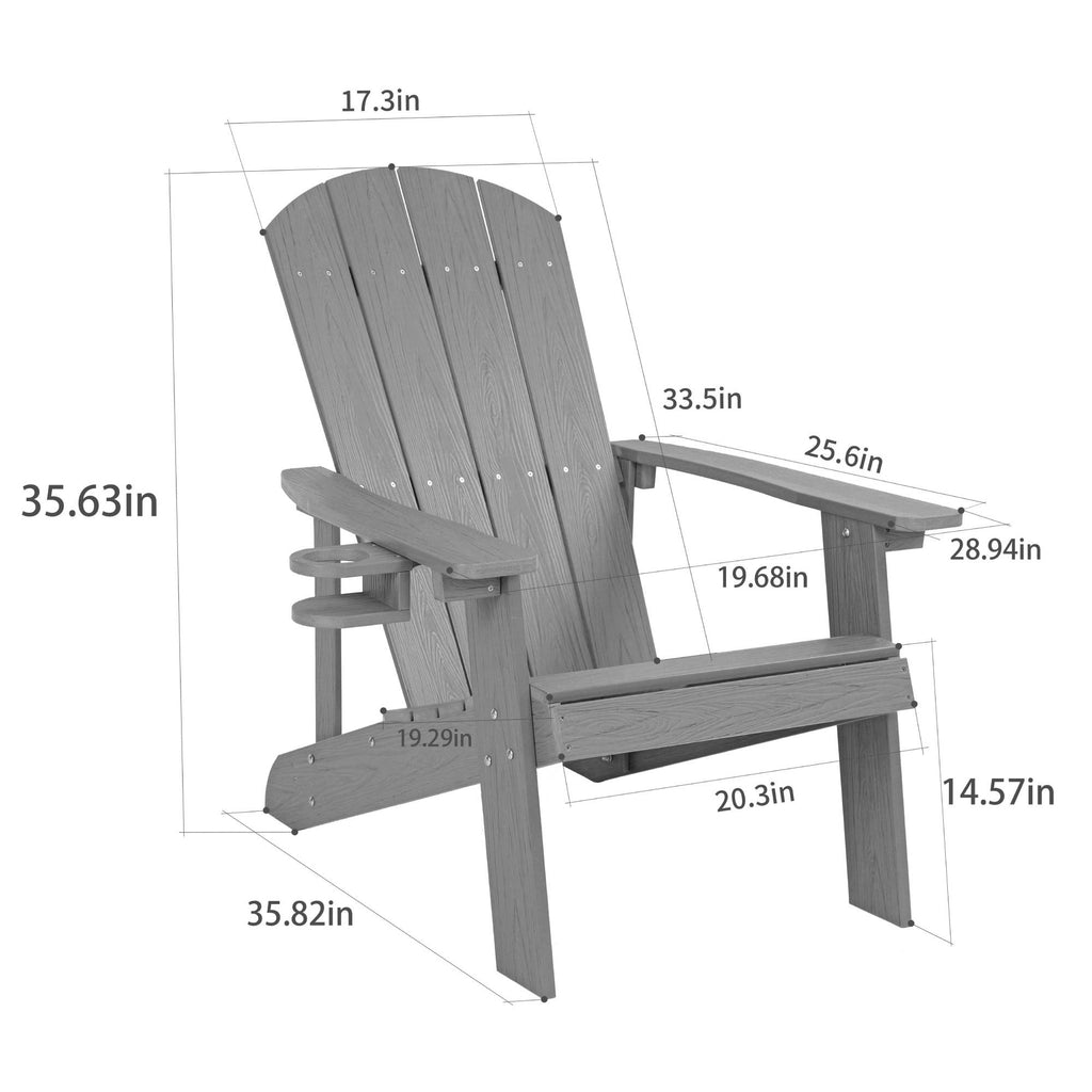 Outdoor Lounge Chair with Cup Holder - HIPS Material