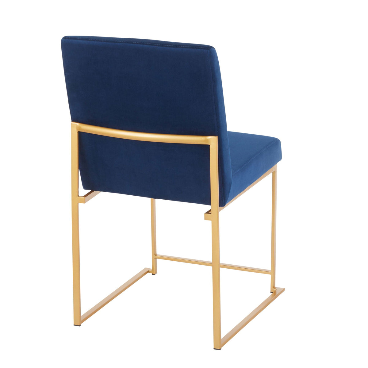 Contemporary High Back Dining Chair Set with Upholstered Seat - Multiple Colors