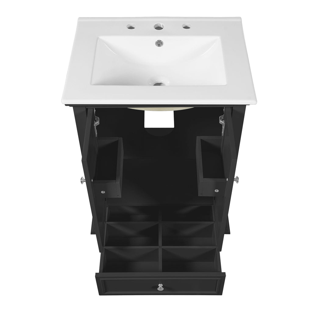 Modern Bathroom Vanity With Sink, Cabinet, And Drawers