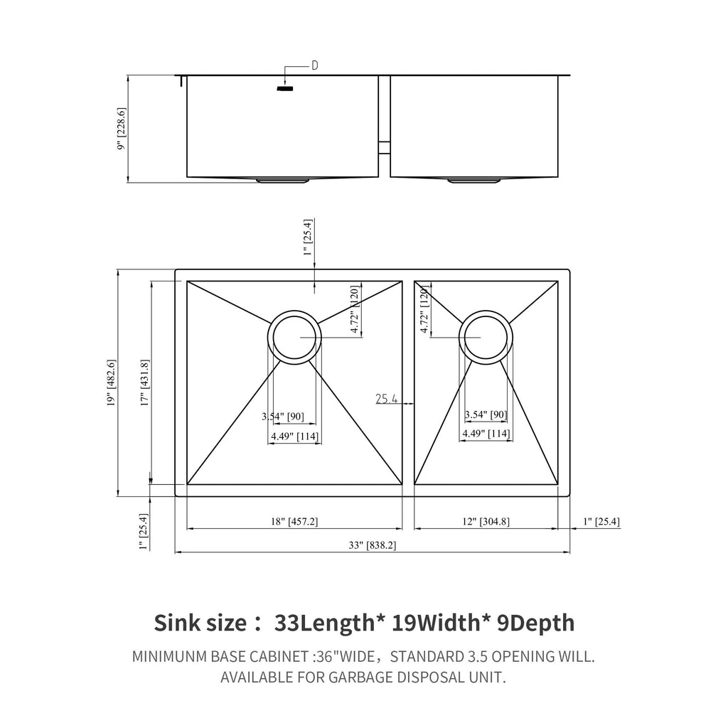 Modern Double Bowl Undermount Sink with 10" Deep Basins - Gray