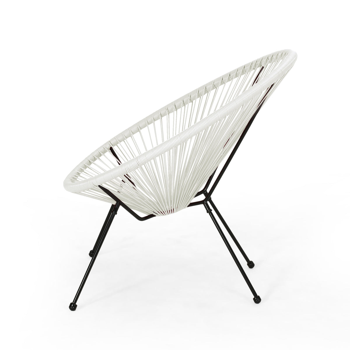 Anson Chair Set of 2 Patio Seating with Steel Frame and PE Rattan - White