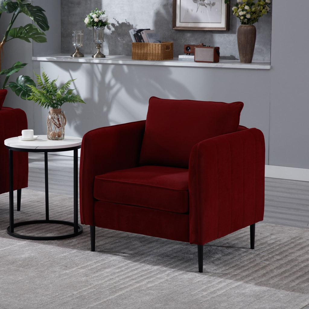 Accent Chair with Removable Pillow - Dark Green or Dark Red