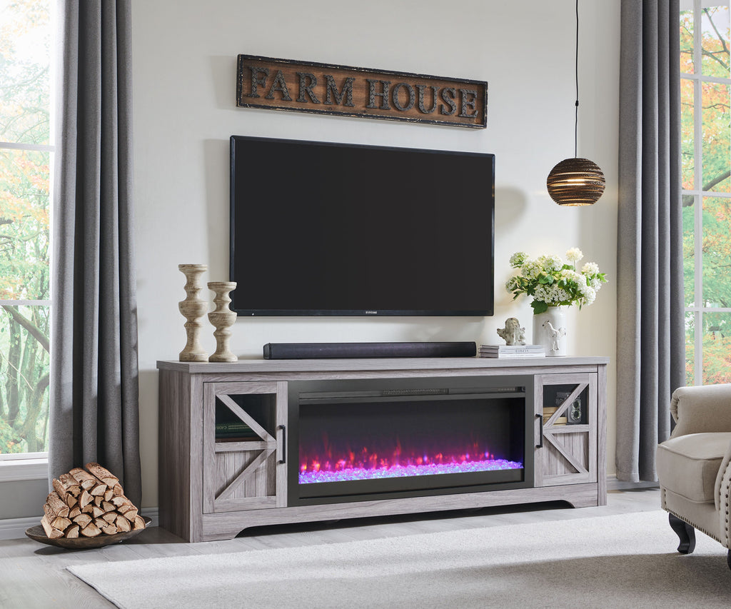 75" Fireplace TV Stand for TVs up to 80"