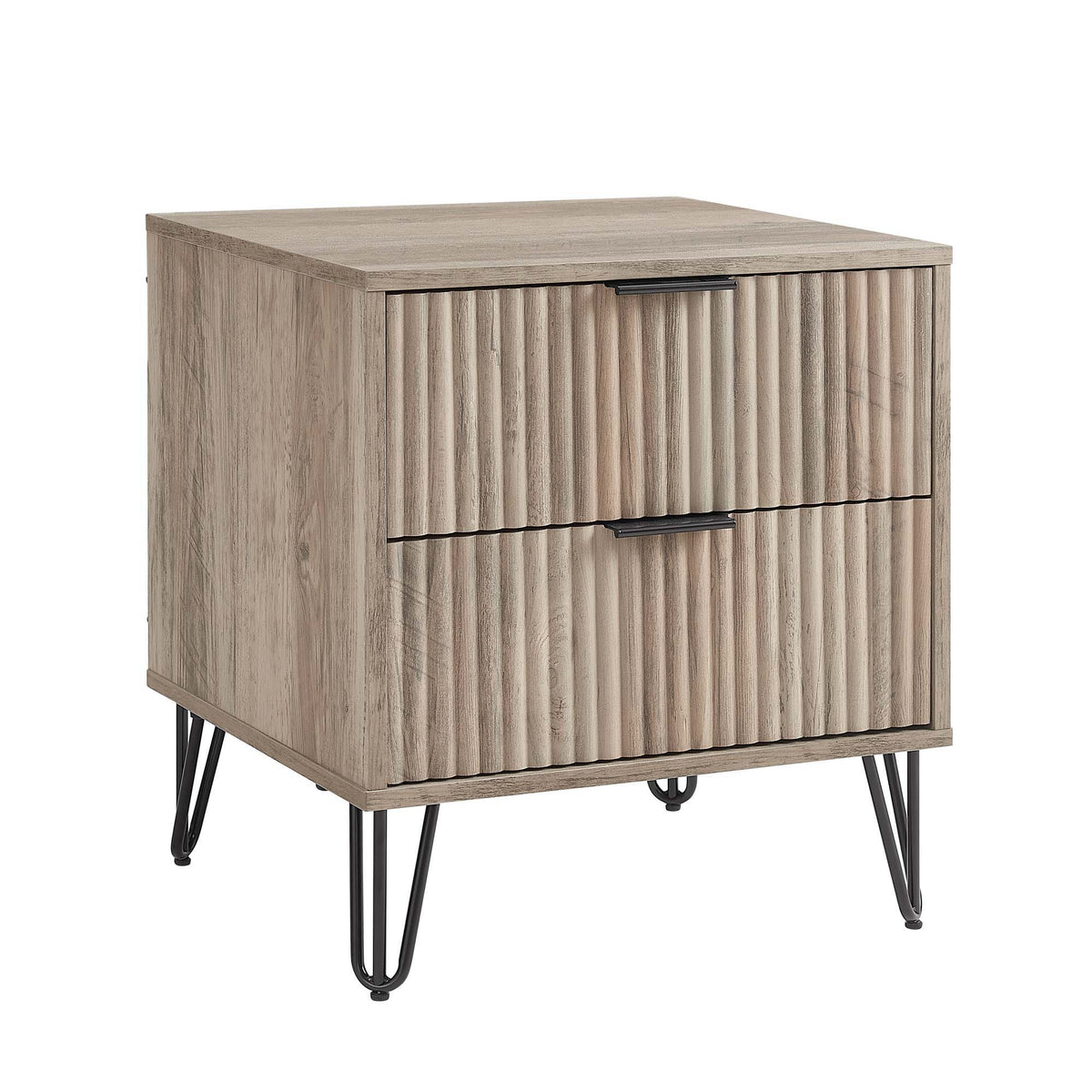 Dumbo Nightstand with 2 Drawers and Fluted Fronts – Multiple Colors