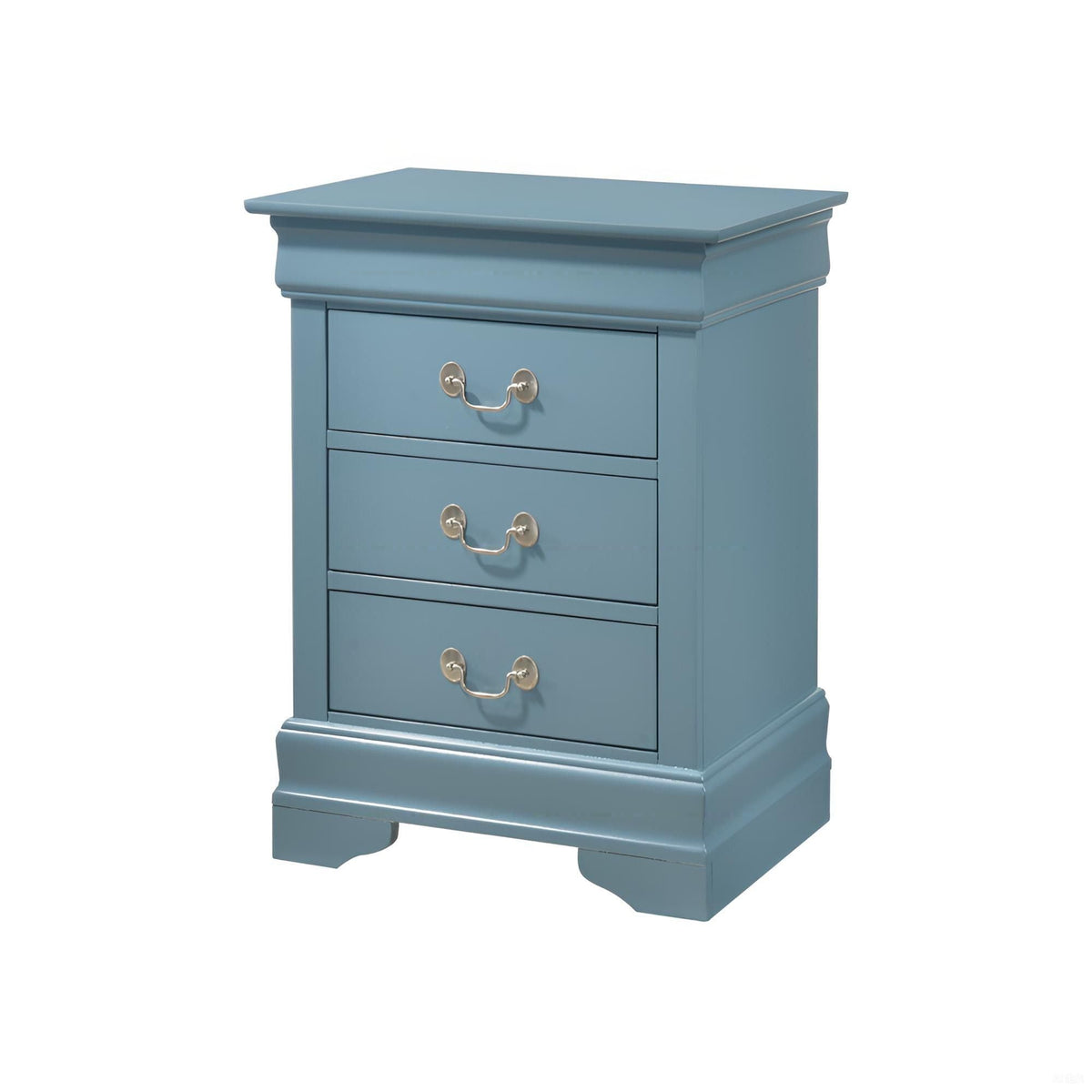 Louis Phillipe Wood Nightstand with Storage Drawers - Multiple Colors