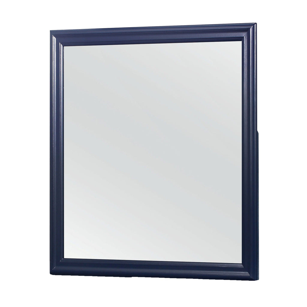 Charlston Mirror with Solid Wood Frame and Tempered Glass - Blue or White