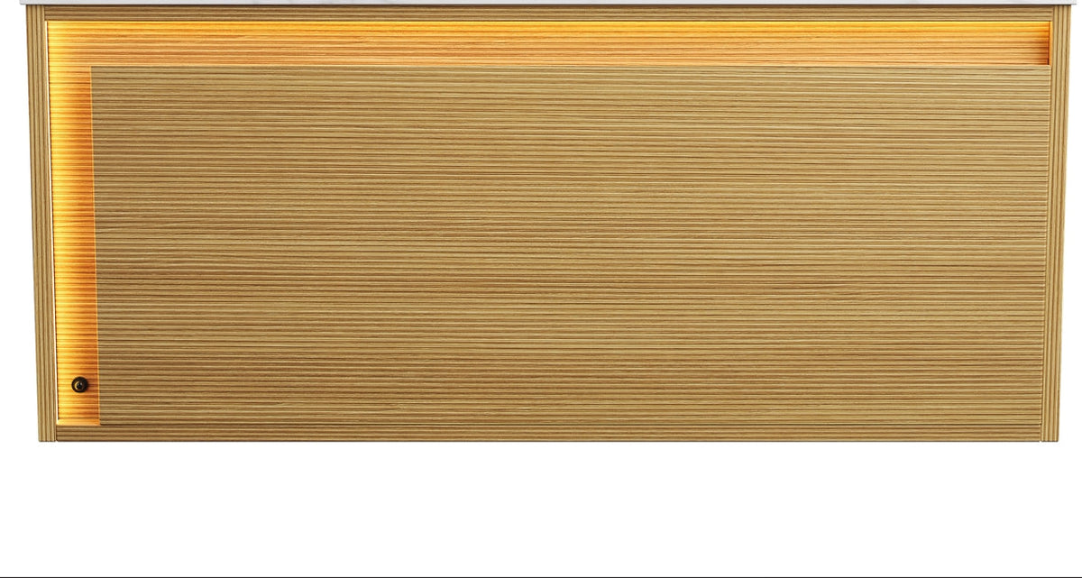 Nyah 36'' Wall-Mounted Bathroom Cabinet with Soft-Close Drawer - Light Woodgrain