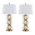 Linx - Contemporary Table Lamp (Set of 2) - Gold / White
