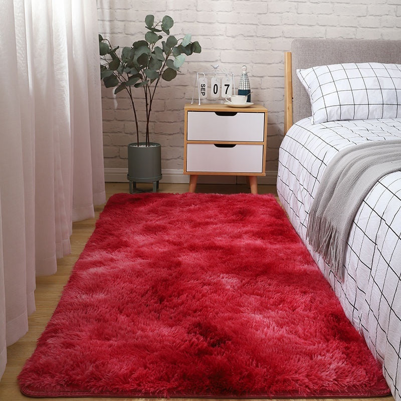 Silk-wool Carpet Bedroom Bedside Living Room Solid Color