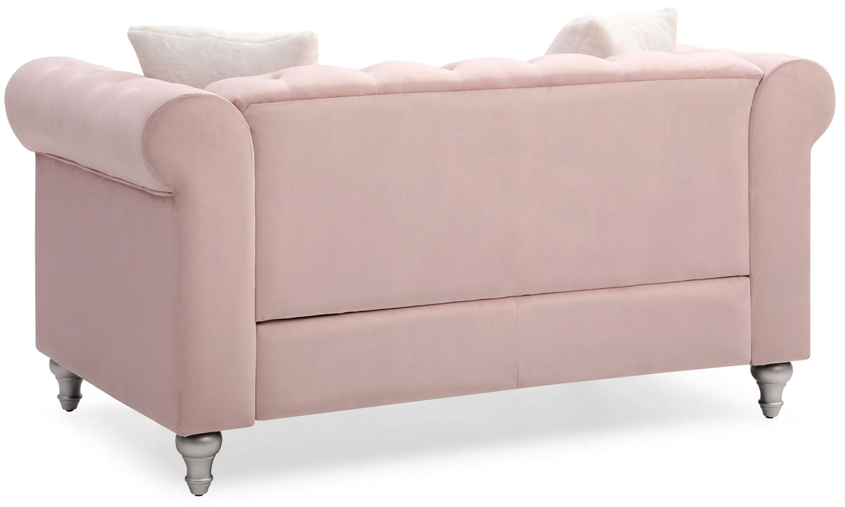 Contemporary Loveseat with Jeweled Tufted Design - Multiple Colors