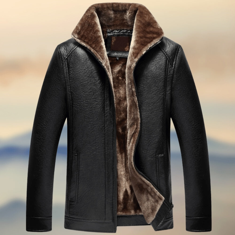 Winter New Plush And Thickened Pu Fur Father's Clothes