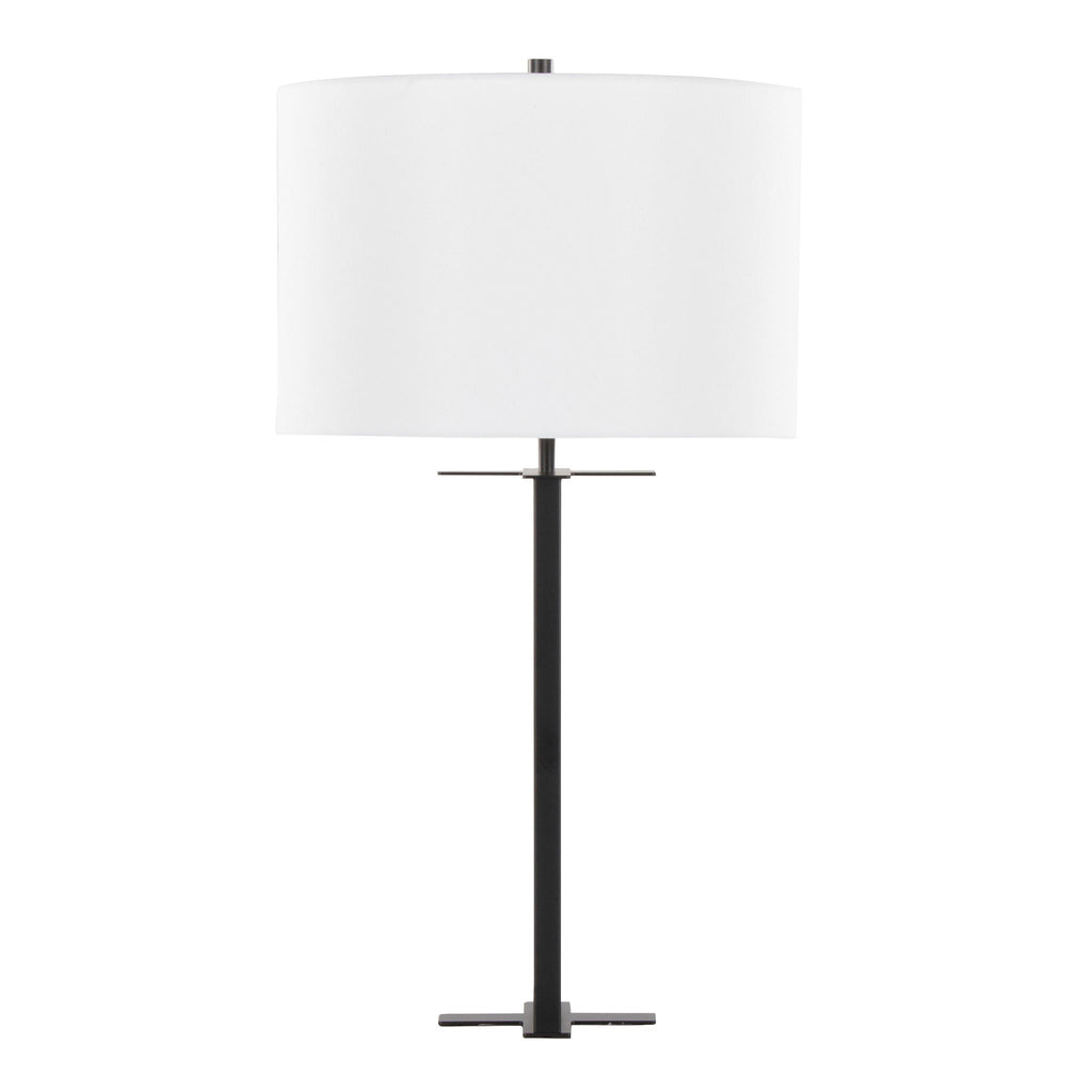 Cosmo Contemporary Table Lamp with Drum Shade - Black or Bronze