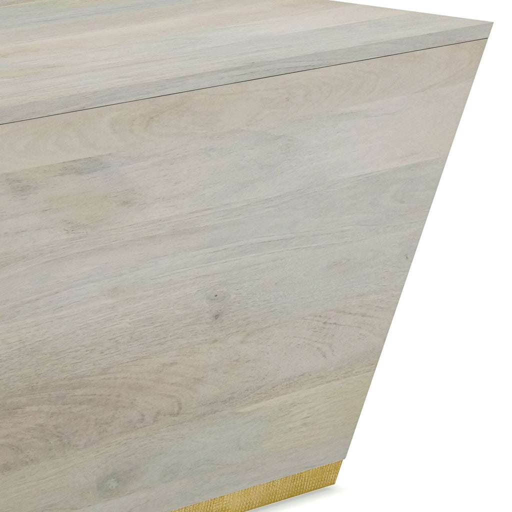 Handcrafted Square Coffee Table with Brass Trim - Multiple Finishes
