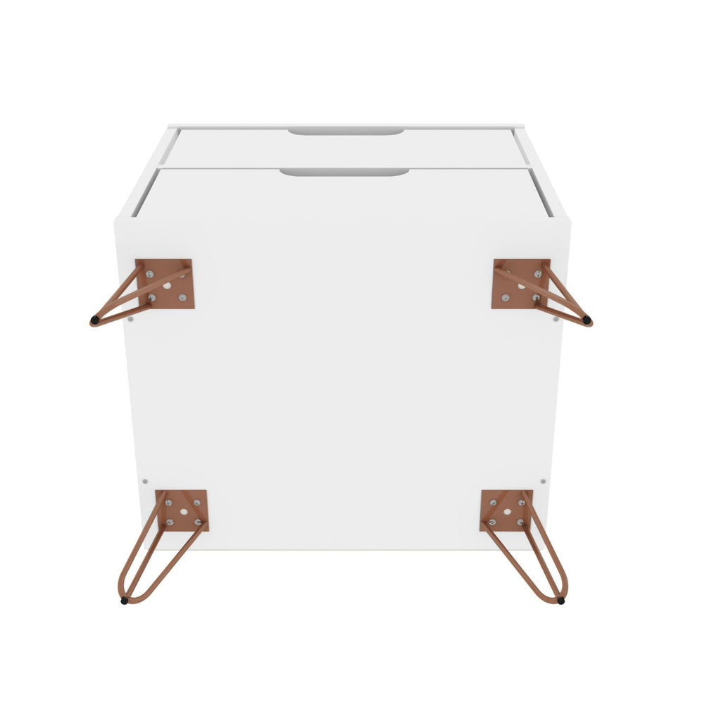 White Nightstand with 2 Drawers - Modern Storage Solution