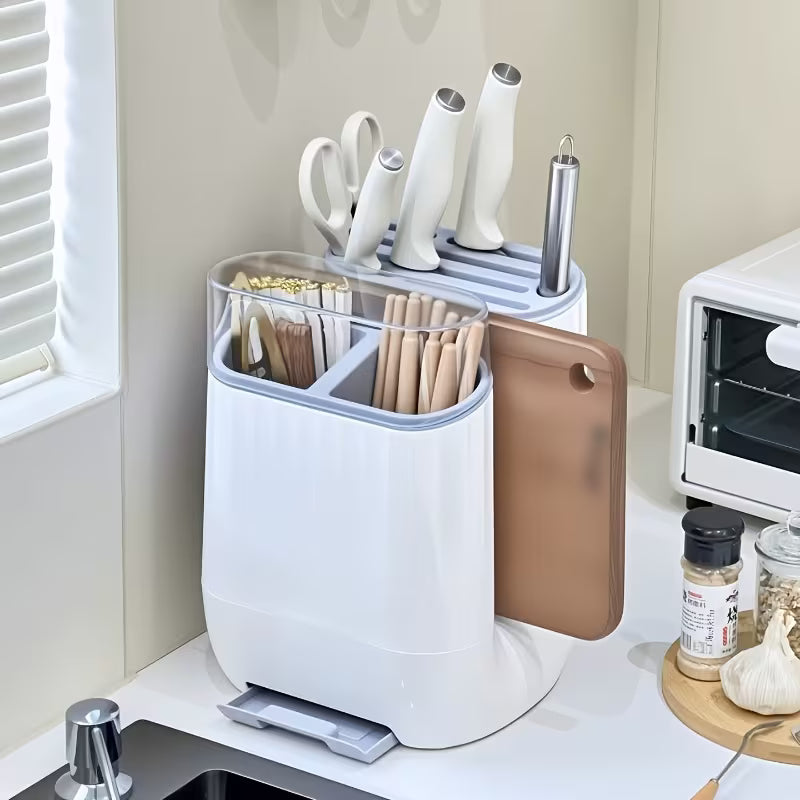 Countertop Utensil Organizer with Chopping Board Stand