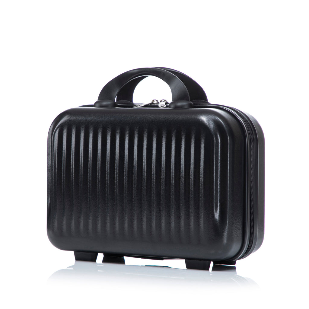 ABS Spinner Wheel Luggage Set with Cosmetic Case - Black