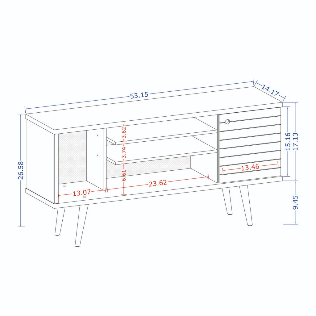 Free Standing Design TV Stand with Storage - Yellow, Light Blue, White