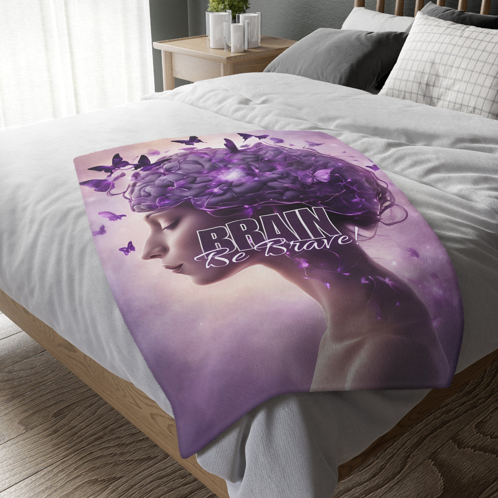Brain Be Brave Microfiber Blanket (Two-sided print)