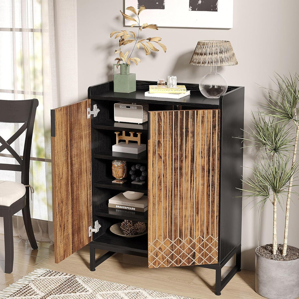 5 Tier Shoe Cabinet with Doors - Compact Storage Organizer