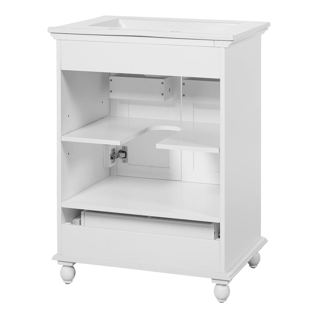 Modern Bathroom Vanity With Sink, Cabinet, And Drawers