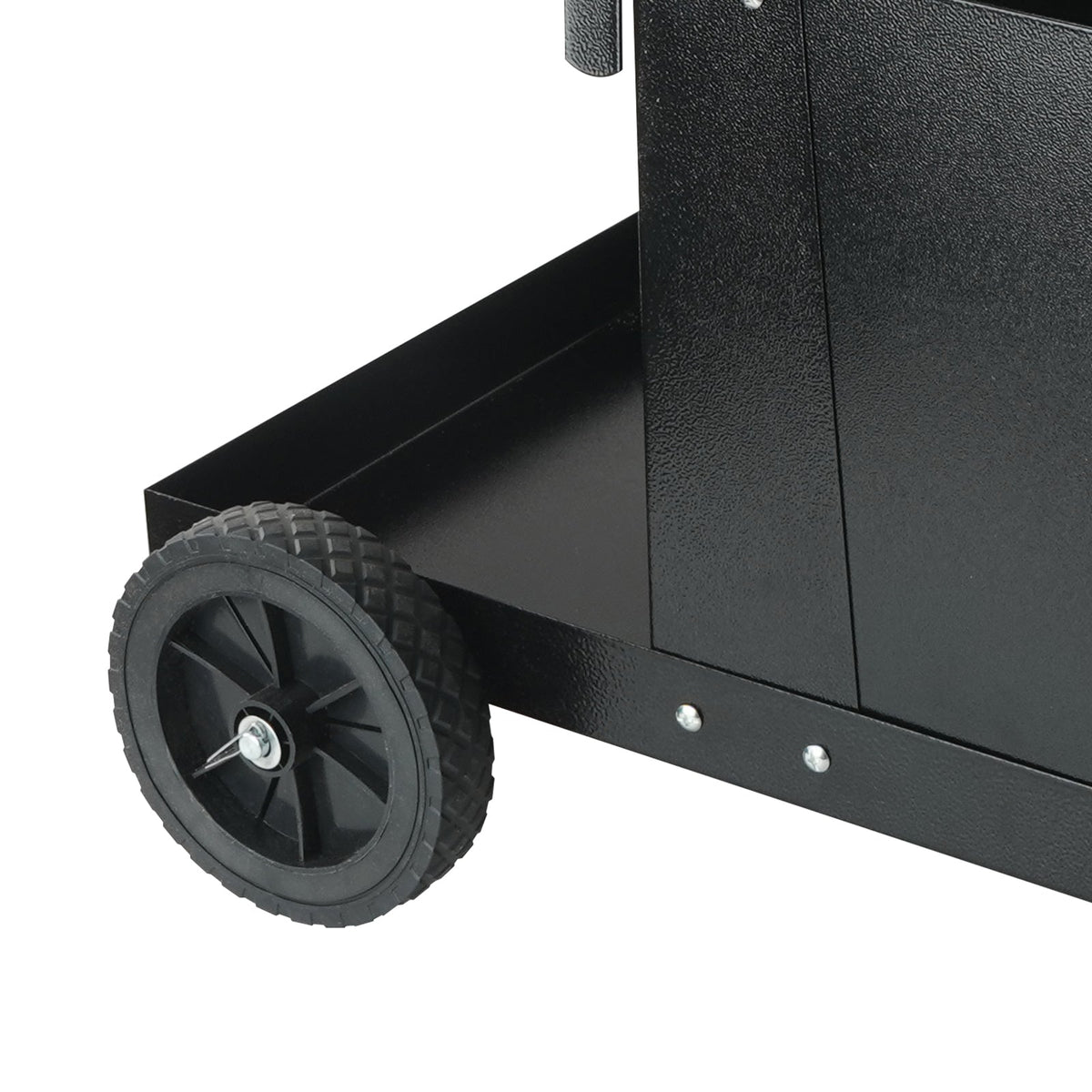 Heavy Duty 2-Tier Welding Cart with Lockable Cabinet - Black