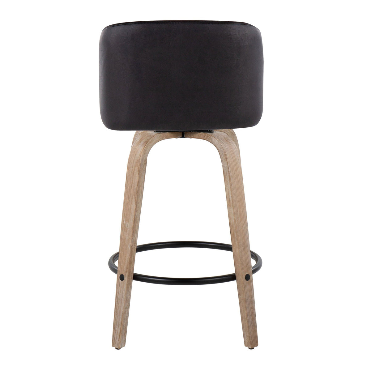 Toriano - Contemporary Fixed-Height Counter Stool & Swivel with Round Footrest (Set of 2)
