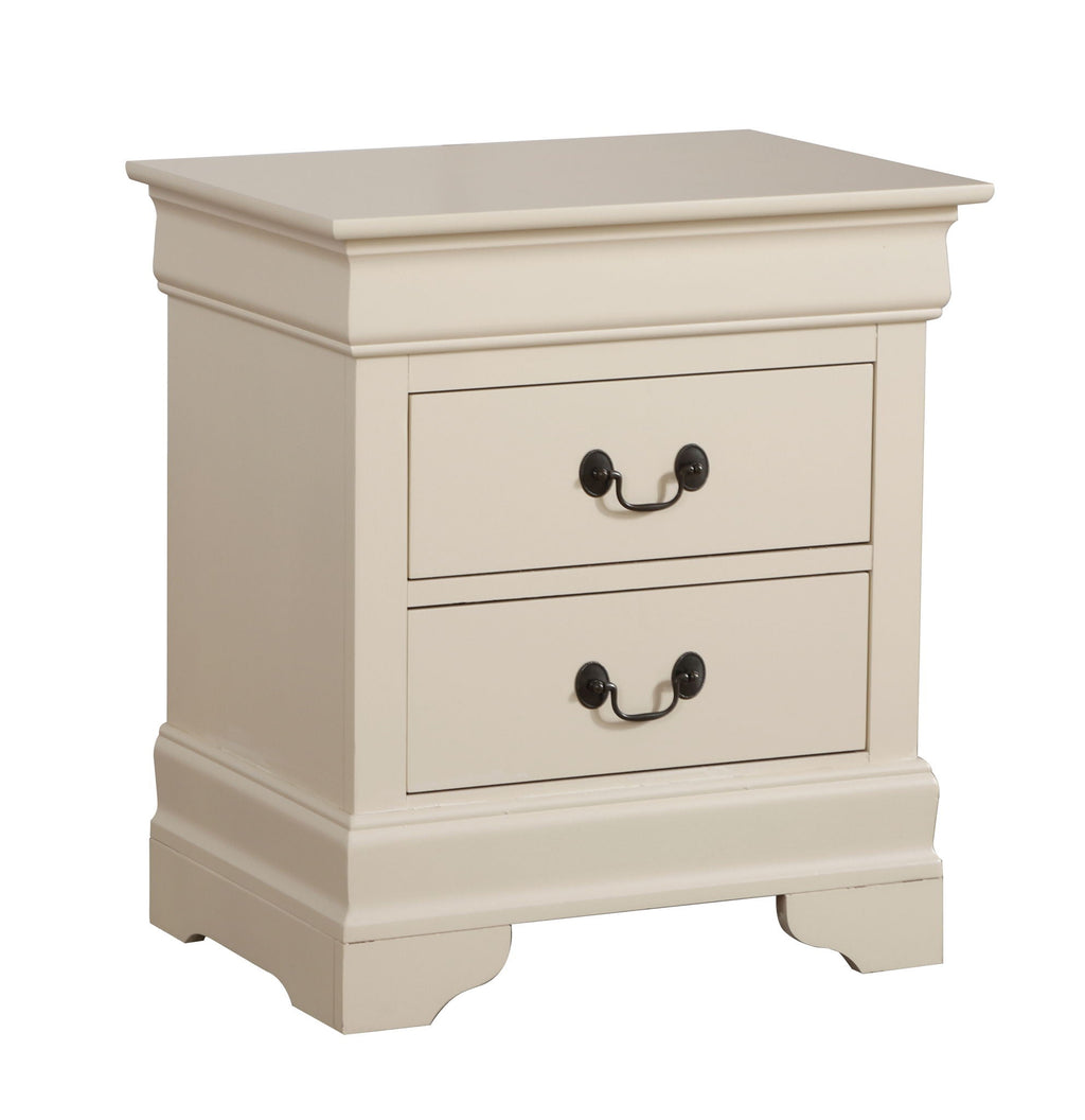 Louis Phillipe Wood Nightstand with Storage Drawers - Multiple Colors