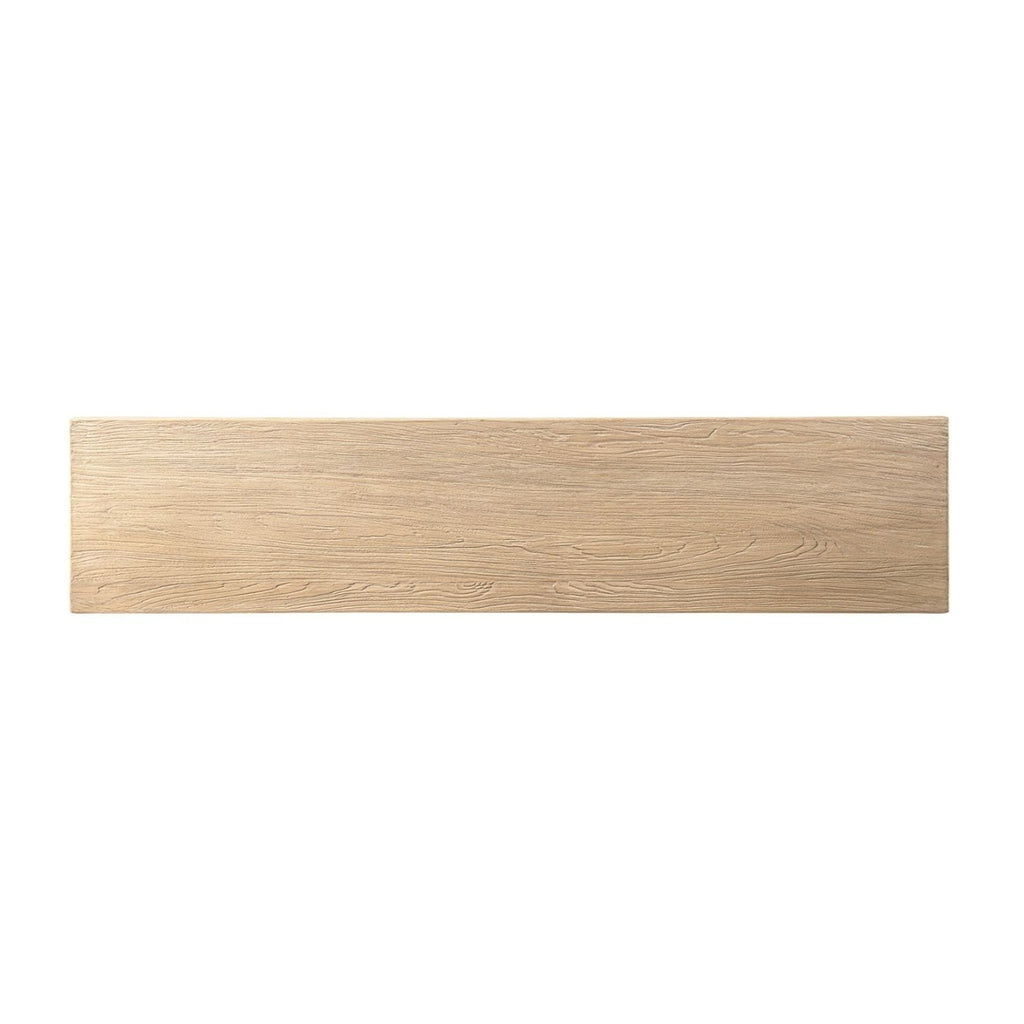 Natural Dining Bench with Pillar Base - Solid Reclaimed Elm
