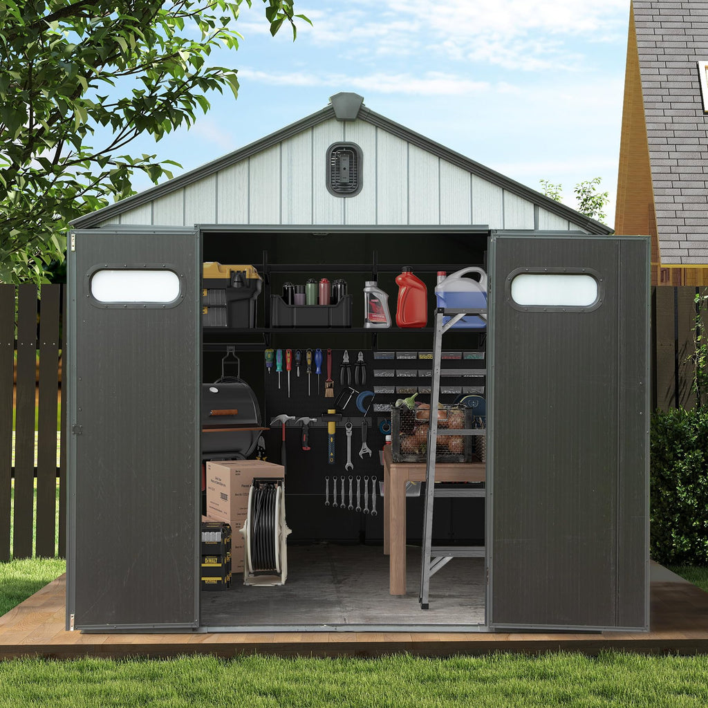 8x8FT Resin Outdoor Storage Shed