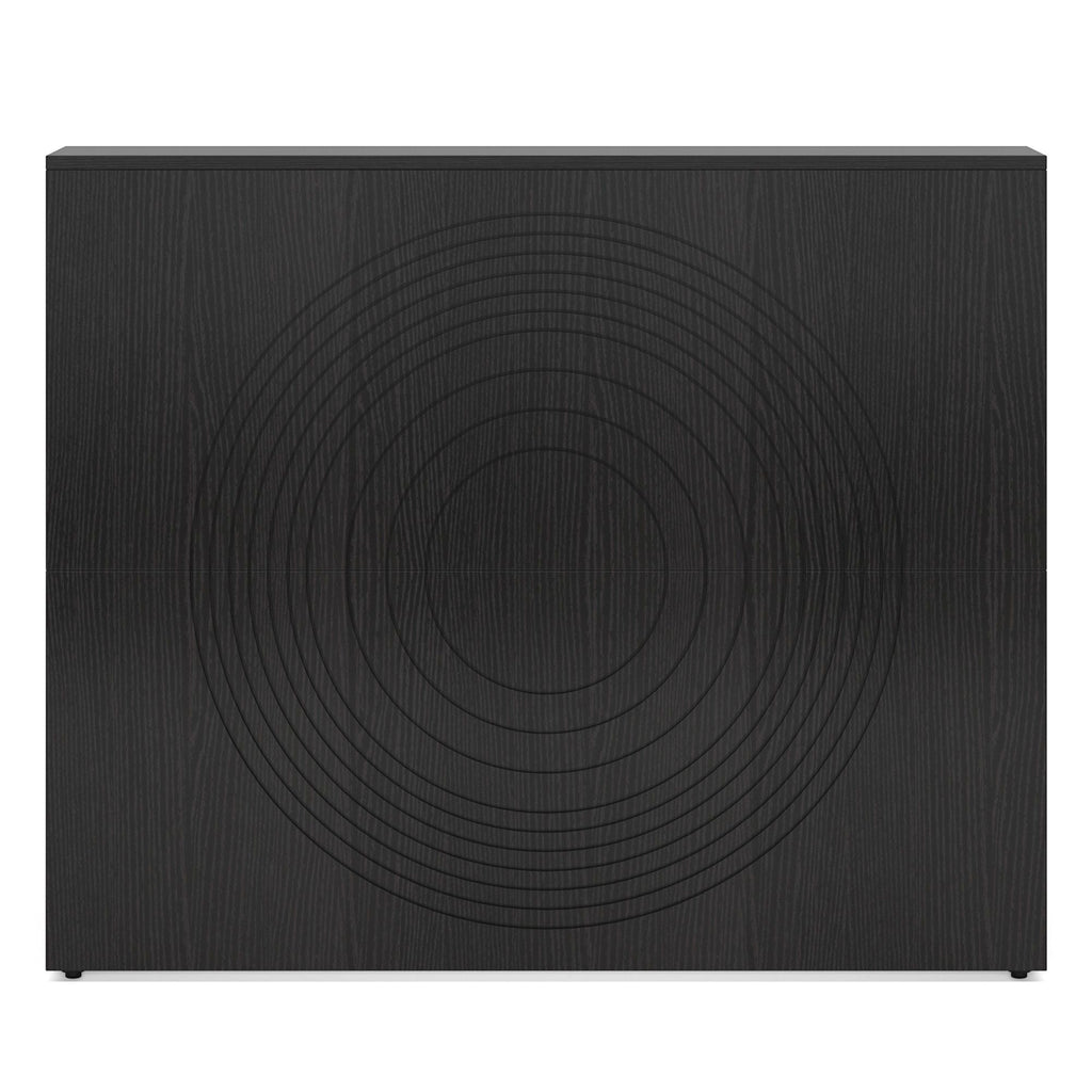 Modern Reception Desk with Cable Grommet & Privacy Panels - Black or White