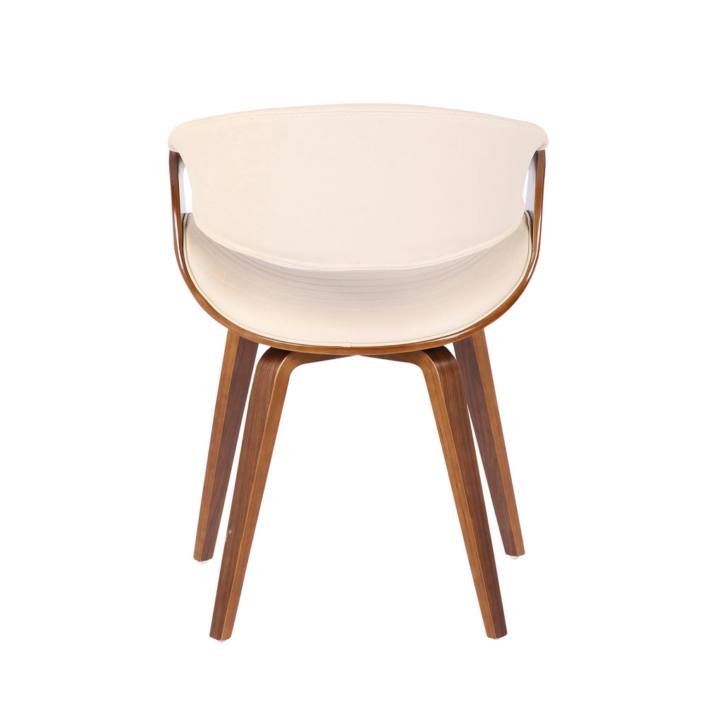 Mid-Century Modern Dining Chair with Bent Wood Legs - Black, Gray, Beige, White