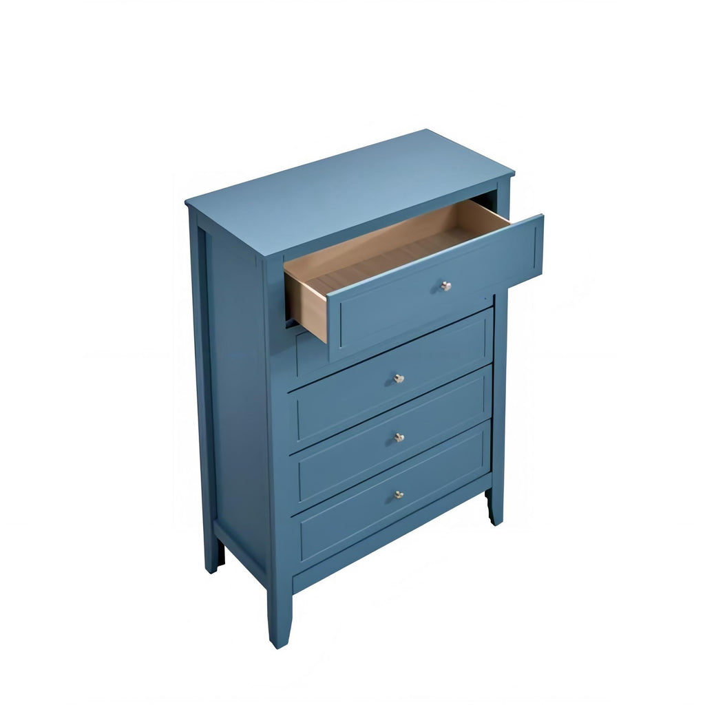 5 Drawer Storage Chest with Metal Hardware - Multiple Colors