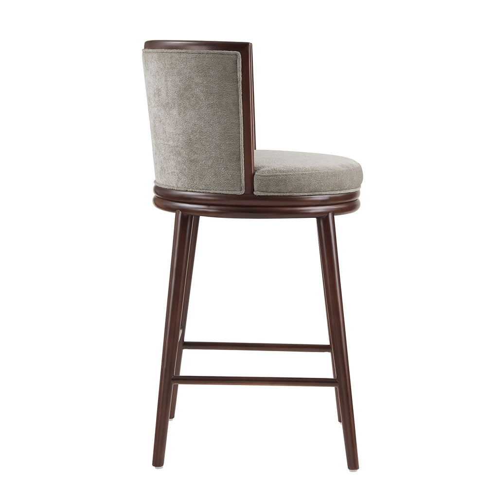 Evalyn Dove Barstool with Stainless Steel Footrest - Griege