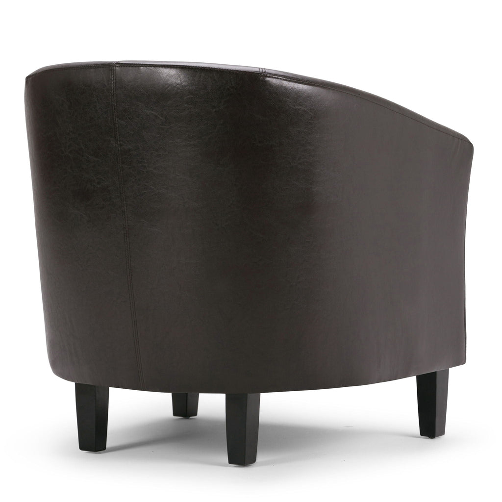 Transitional Tub Chair with Curved Back and Removable Cushion - Multiple Colors