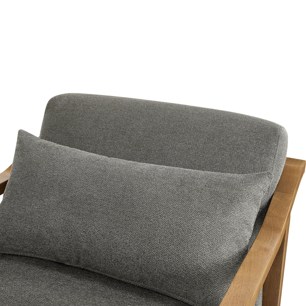 Arm Accent Chair with Lumbar Pillow - White or Dark Gray