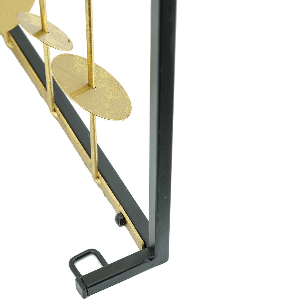 Metal Decorative Wall Art with Frame - Set of 3 - Gold
