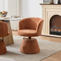 Adjustable Height Swivel Bar Stool with Chenille Upholstery - Terracotta