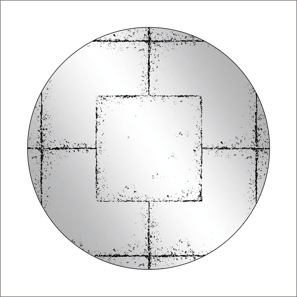 Round Wall-Mounted Mirror with Vintage Industrial Frame - Black Iron