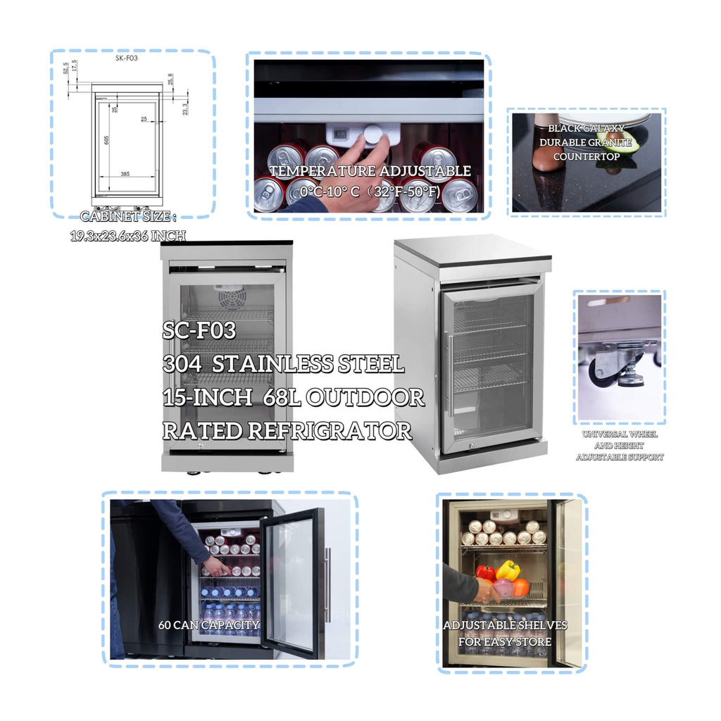 Verona 44-Inch 6-Burner 85K BTU Stainless Steel Outdoor BBQ Kitchen Grill Island With Wine Cooler, Rotisserie Kit, And Storage Cabinets (SAK97105)