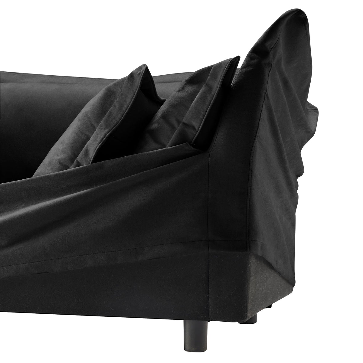 Luxurious Chenille Ottoman with Removable Covers - Black, Green, or Cream