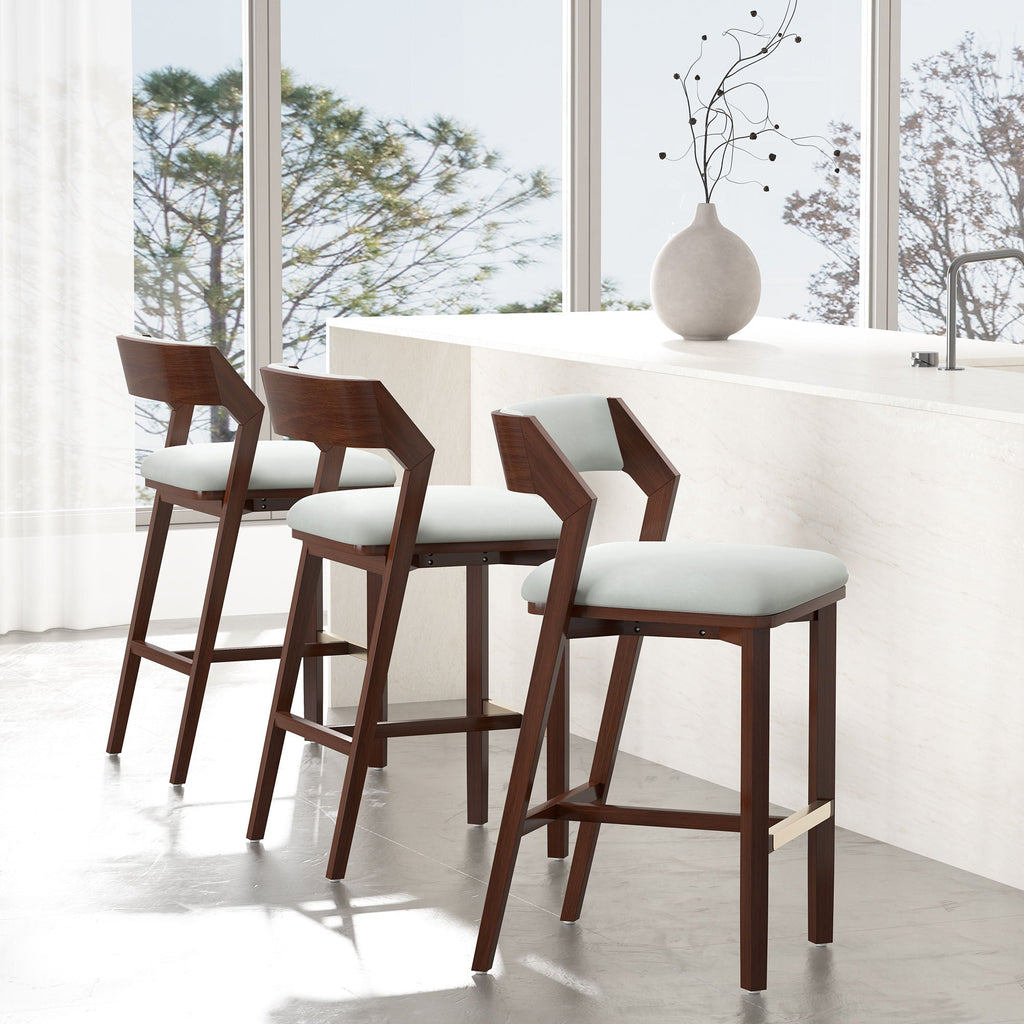 Bar Height Barstool with Backrest - Pearl Silver, White, Black, Dark Green