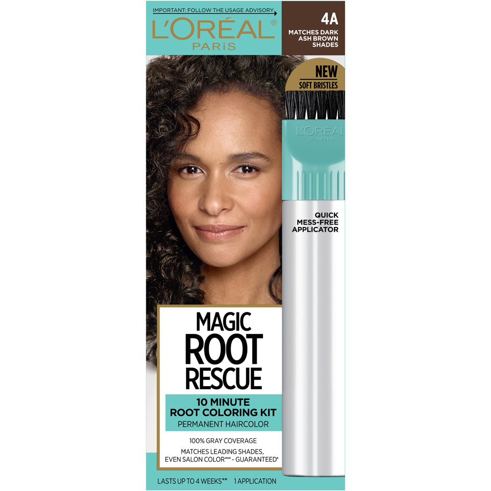 L'Oreal Paris Magic Root Rescue 10 Minute Hair Coloring, 4A Dark Ash Brown, 1 Kit