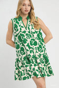 Umgee Floral Sleeveless Tiered Dress