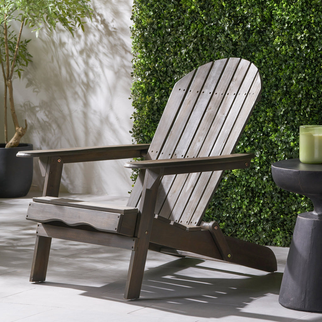 Malibu Adirondack Chair with Foldable Design - Gray